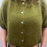 Cropped Sleeve Mohair Cardigan - Olive