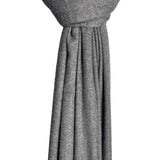 Dark Grey Plain Wool Mix Winter Scarf With Tassels