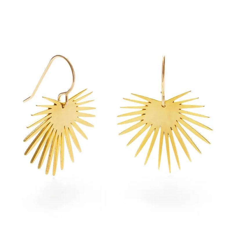 Amano Studio Fan Palm Drop Earrings | Gold Plated Botanical Drops