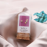 Attic Creations 'Sparkle on your birthday' Asymmetrical Earrings - Silver or gold