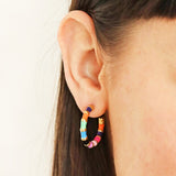 Lisa Angel Colourful Enamel Hoop Earrings