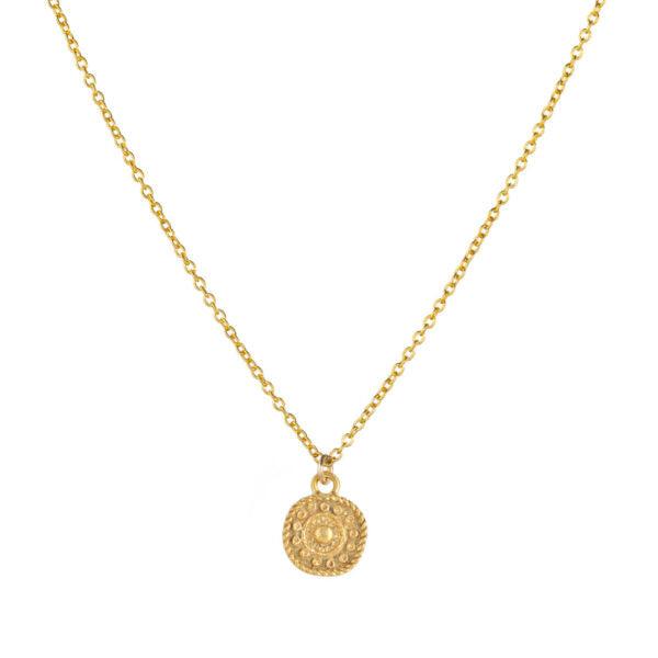 One & Eight Antique Coin Necklace - Gold