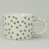 Gisela Graham Stoneware Mug - Green Dots