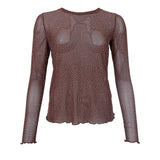 Black Colour Alexis Tee With Stones - Coffee