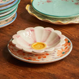 Small Ceramic Dipping Bowl - Pink - Hand-Painted Stripes