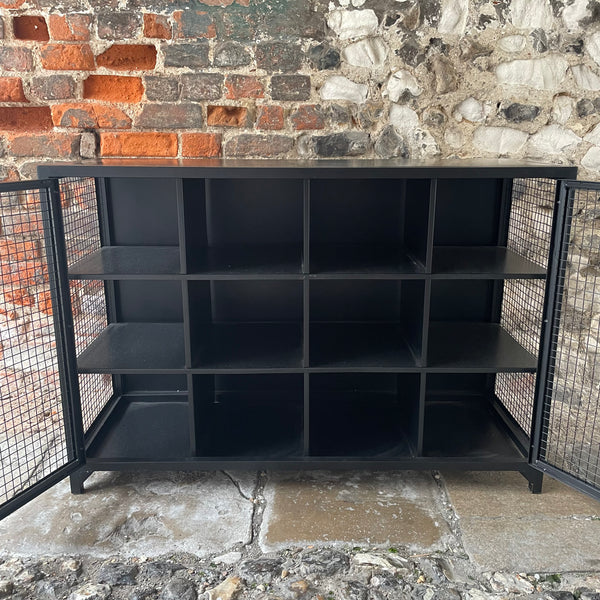 Black Industrial Shoe Storage Cupboard