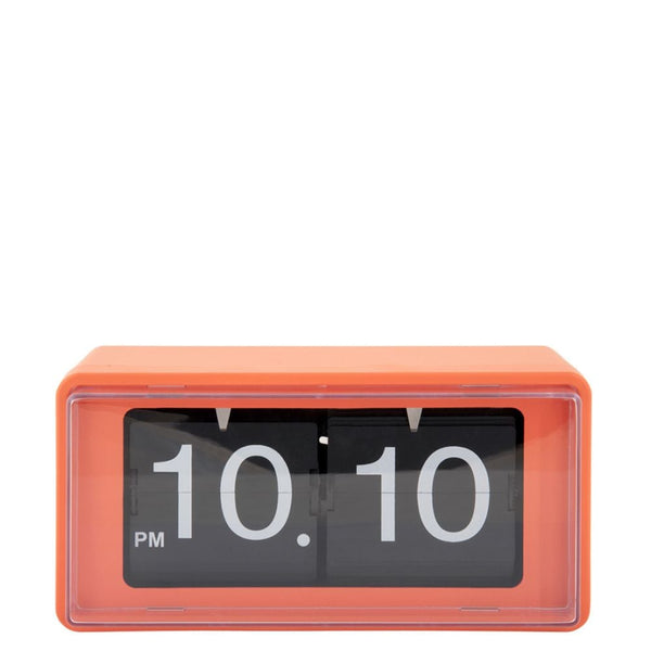 Wall-Table-Clock-Retro-Boxed-Flip - Bright Orange