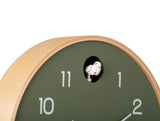 Wall Clock Natural Cuckoo - Jungle Green