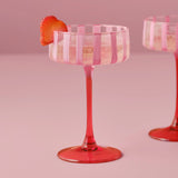 Ginger Ray Pink Striped Cocktail Coupe Glass