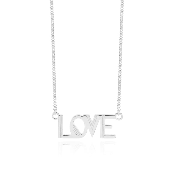 Rachel Jackson Art Deco Love Necklace - Silver