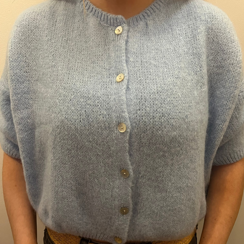  mohair short sleeve peacock blue