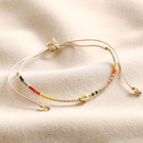 Lisa Angel Multicoloured Miyuki Bead Cord Anklet