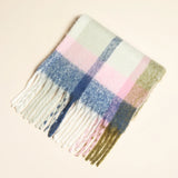 Lisa Angel Olive & Pink Tartan Scarf