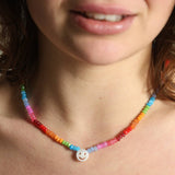 Peachy & Wild - Rainbow Gemstone Smiley Necklace