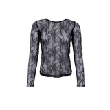 Black Colour Lara Lace Blouse - Black