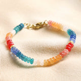 Lisa Angel Rainbow Rondelle Stone Beaded Bracelet