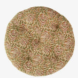 Madame Stoltz Round Cotton Chair Pad - Honey, Rose, Green