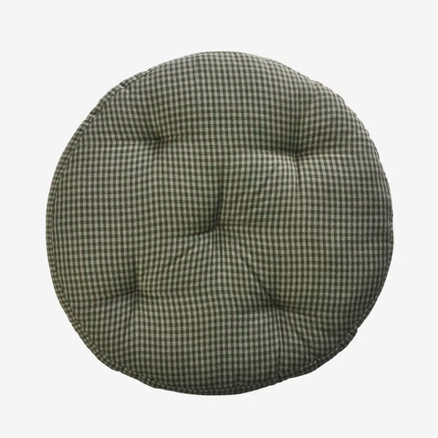 Round Cotton Chair Pad - Green/Laurel