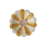 Small Ceramic Dipping Bowl - Yellow - Hand-Painted Stripes