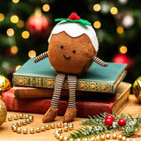 Christmas Pudding Man Fabric Shelf Sitter