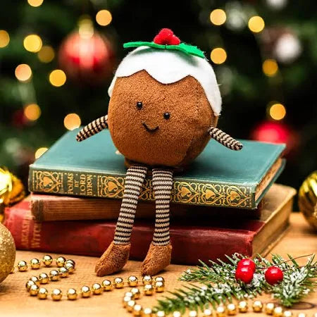 Christmas Pudding Man Fabric Shelf Sitter