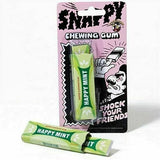 Snappy chewing gum packaging with cartoon character on a white background