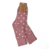 Jess & Lou Ribbed Socks - Pink & White Star