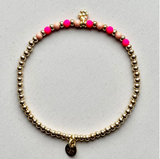 super gem bracelet golden dots new pink