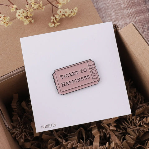 Attic Creations 'Ticket To Happiness' Enamel Pin