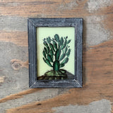Vintage Glass Framed Paintings Plants - Extra Small