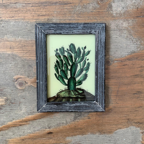 Vintage Glass Framed Paintings Plants - Extra Small