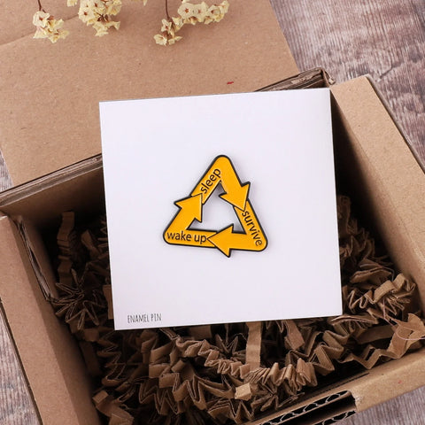 Attic Creations 'Wake Up, Survive, Sleep' Enamel Pin