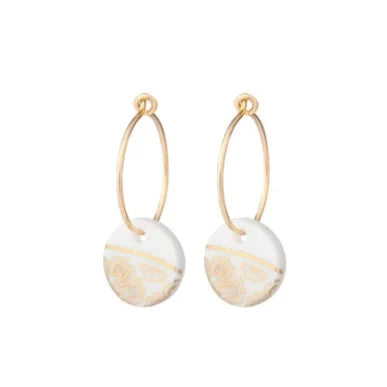 One & Eight White Fleur Earrings