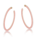 Big Metal Melia Resin Hoop Earrings - Pink