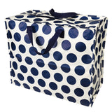 Jumbo Storage Bag - Navy on Cream