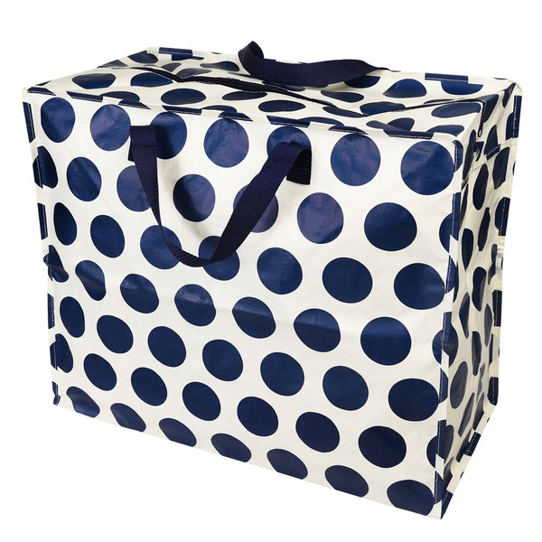 Jumbo Storage Bag - Navy on Cream