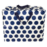 Jumbo Storage Bag - Navy on Cream