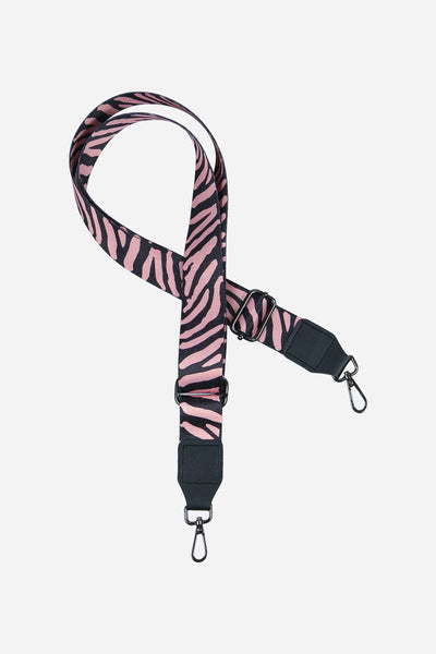 Pink Zebra Print Bag Strap