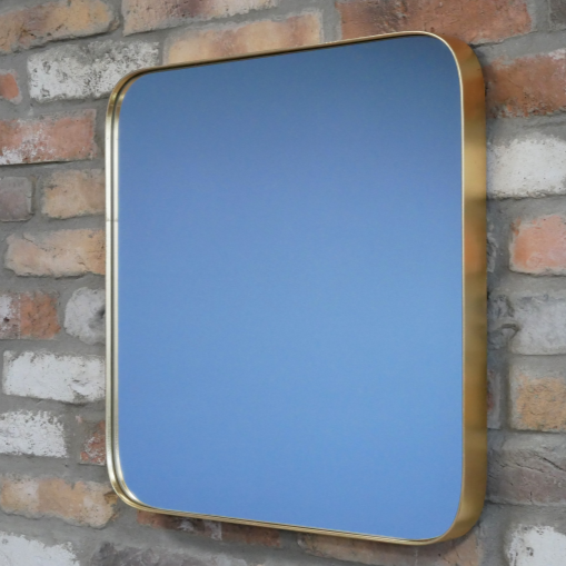 Square Gold Wall Mirror - Medium