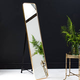 Long Gold Cheval Mirror - Round Edge