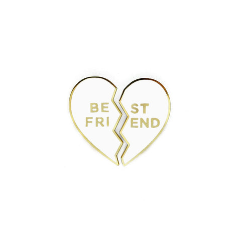 Best Friends Heart Pink Enamel Pin
