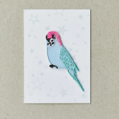 Iron on Patch - Blue Budgie