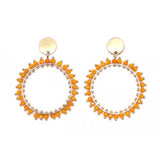 Double Round Drop With Glass Beads