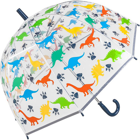 Childrens Dinosaur Dome Umbrella - Navy Handle