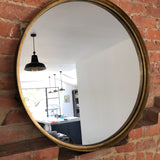 Large Black & Bronze Deep Metal Frame Mirror - 80CM