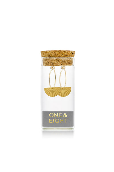 One & Eight Gold Fan Earrings