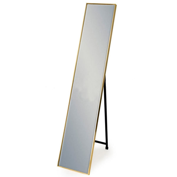 Long Gold Cheval Mirror - Square Edge