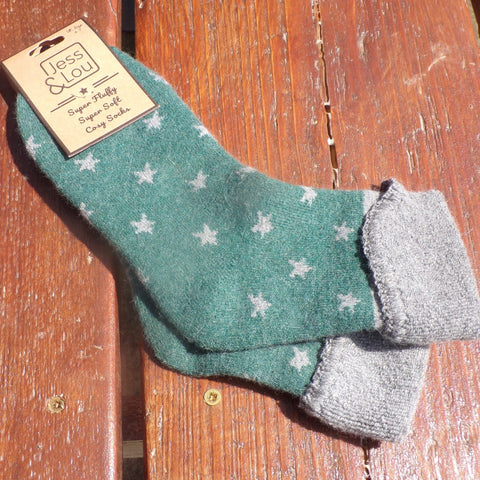 Green Star Ladies Cuff Socks