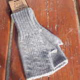 Grey Cable Knit Fingerless Gloves