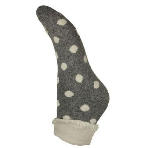 Grey Spot Cuff Socks